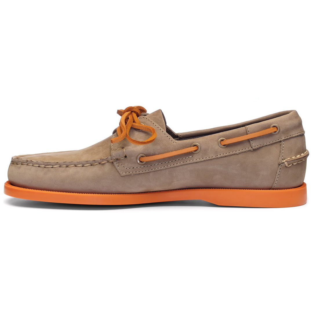 Docksides Man DOCKSIDES PORTLAND NUBUCK Mocassin BROWN TAUPE-ORANGE Dressed Side (jpg Rgb)		