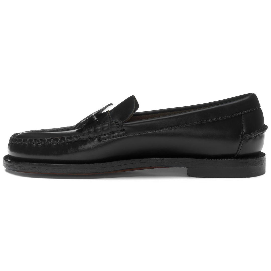 Moc Woman DAN CHARMS WOMAN Moccasin BLACK-PEACE Dressed Side (jpg Rgb)		