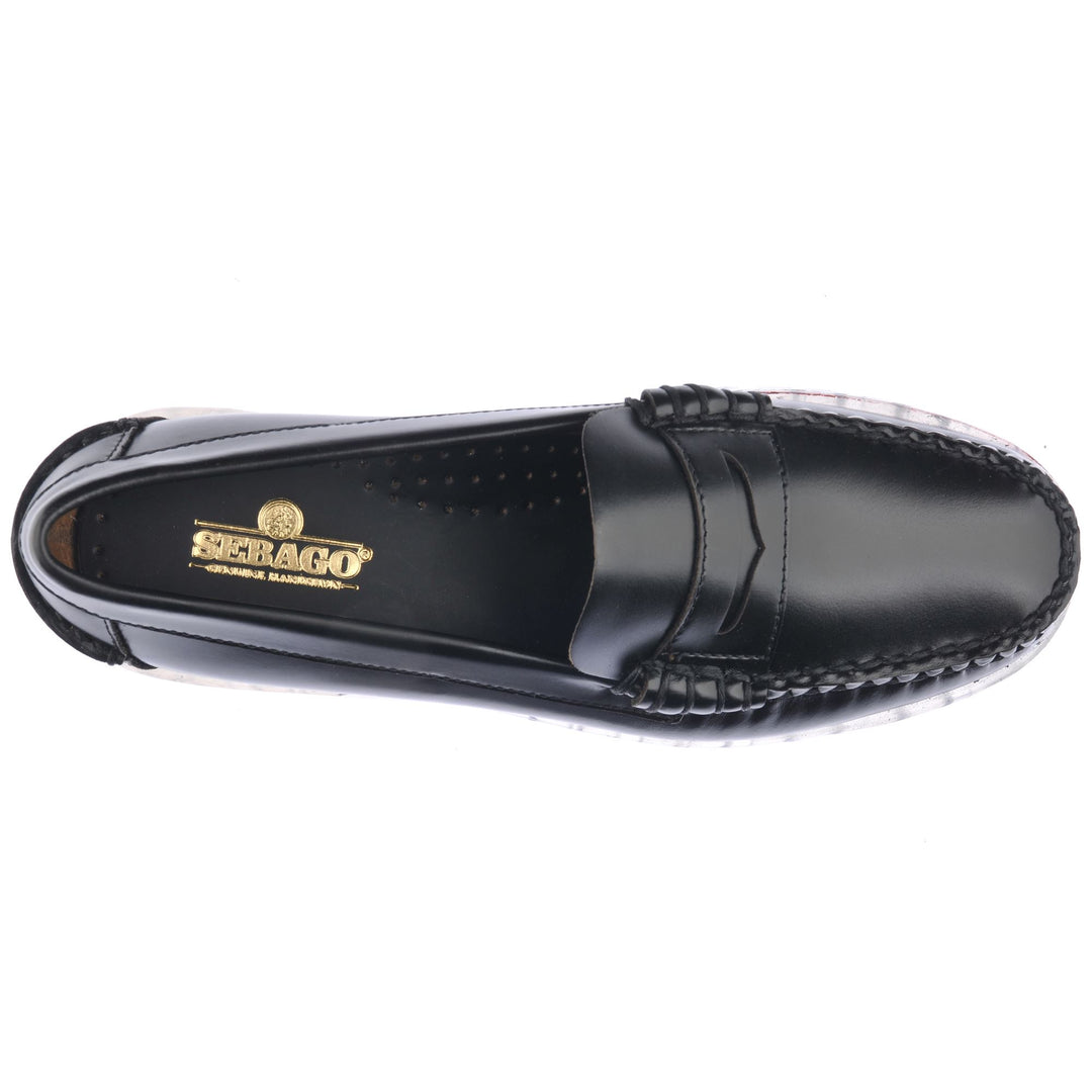 Moc Woman DAN TRANSPARENT LUG WOMAN Moccasin BLACK - TRANSPARENT Dressed Back (jpg Rgb)		