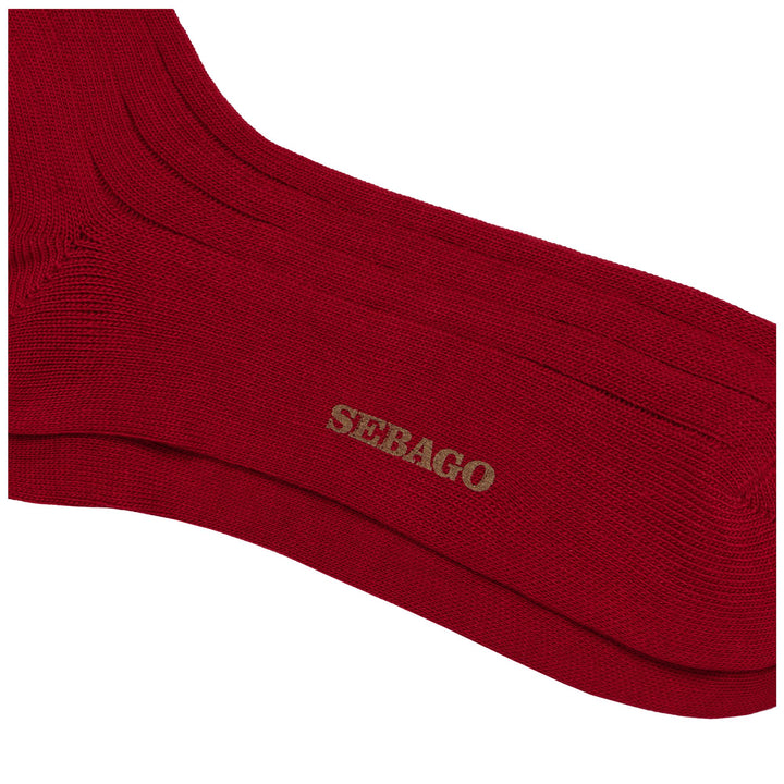 Socks Unisex SANGERVILLE POLOL Quarter High Sock RED DK Dressed Front (jpg Rgb)	