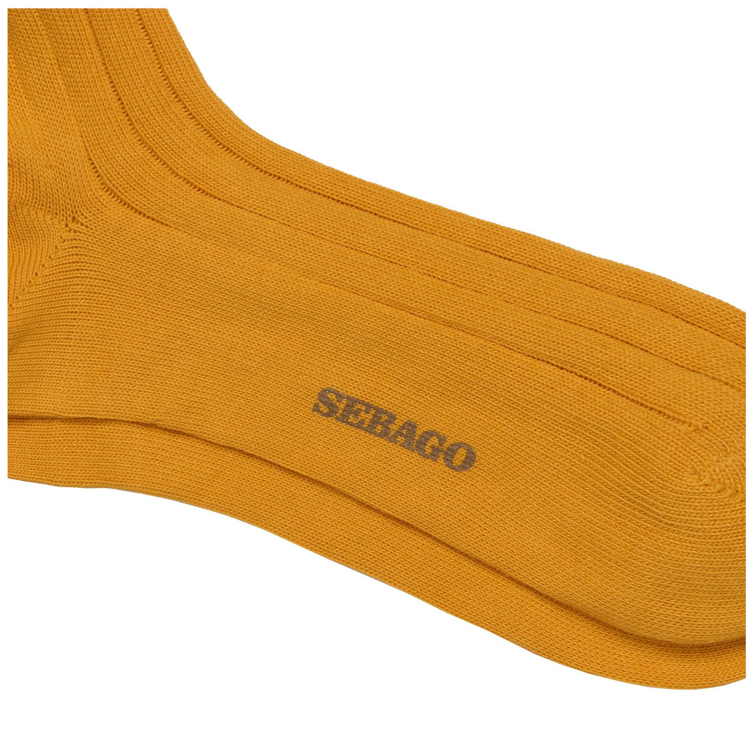 Socks Unisex SANGERVILLE POLOL Quarter High Sock YELLOW GOLDEN ROD Dressed Front (jpg Rgb)	