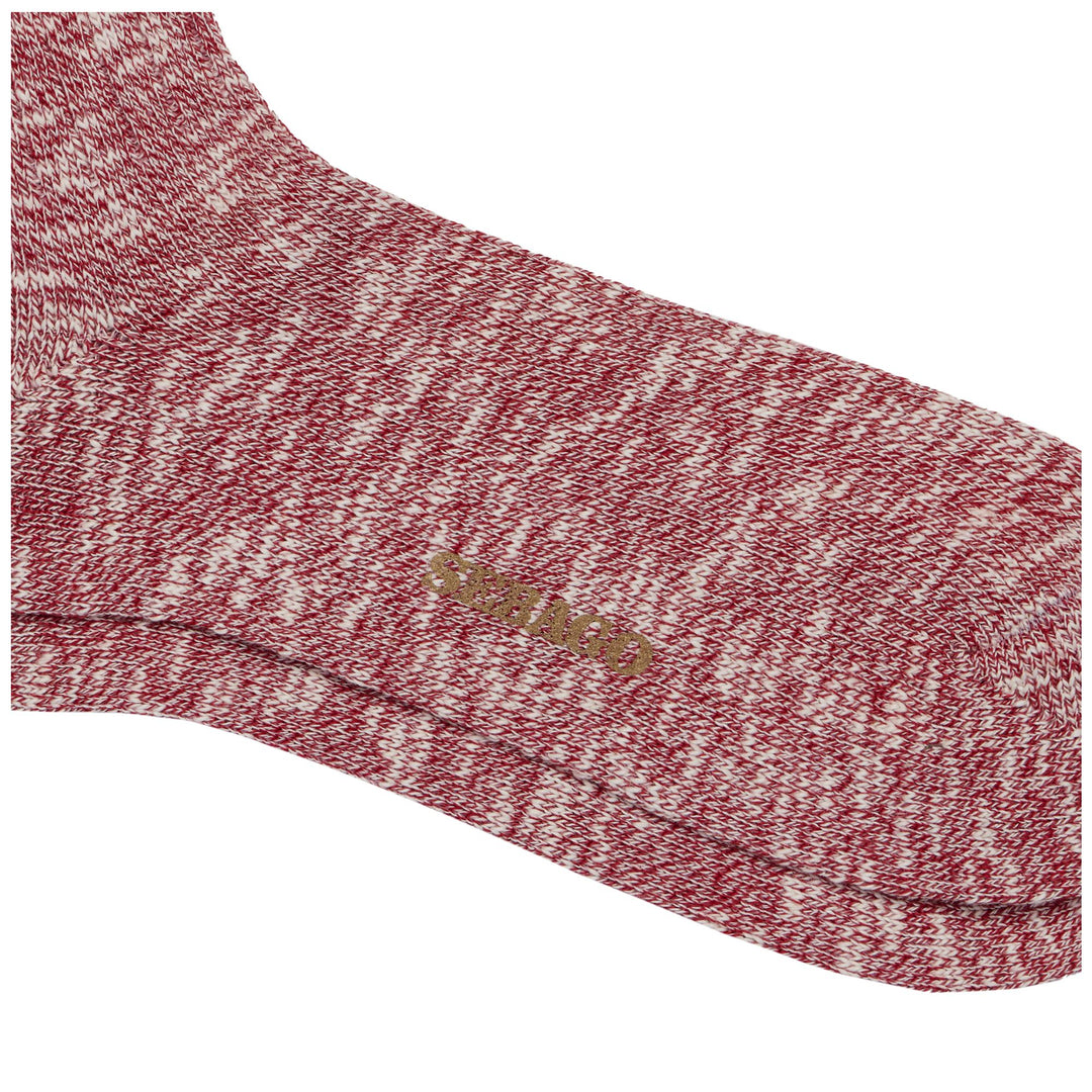 Socks Unisex SEBOEIS COUNTRY ANKLE TUBE BORDEAUX-OFF WHITE-BLUE Dressed Front (jpg Rgb)	