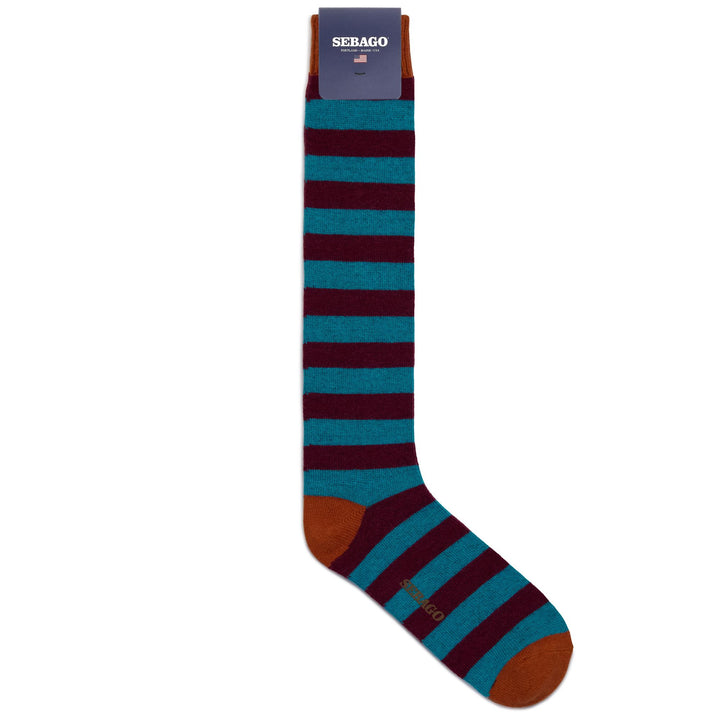 Socks Unisex SOLON RIGAL Quarter High Sock TURQUOISE-BORDEAUX-ORANGE Photo (jpg Rgb)			