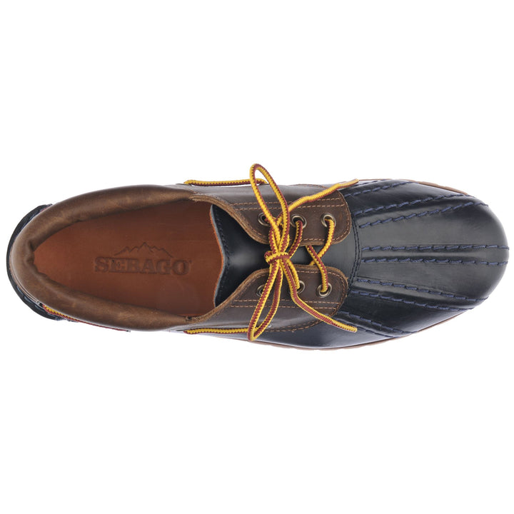 Moc Man TUCSON WAXY Moccasin BLUE NAVY-DK BROWN Dressed Back (jpg Rgb)		