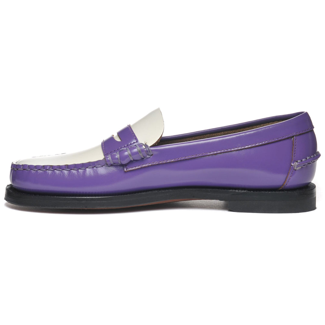 Moc Woman CLASSIC DAN PIGMENT WOMAN Moccasin PURPLE MAGIC - WHITE Dressed Side (jpg Rgb)		