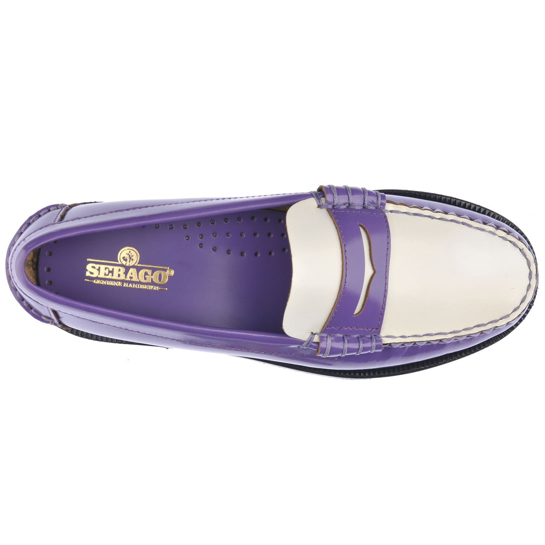 Moc Woman CLASSIC DAN PIGMENT WOMAN Moccasin PURPLE MAGIC - WHITE Dressed Back (jpg Rgb)		