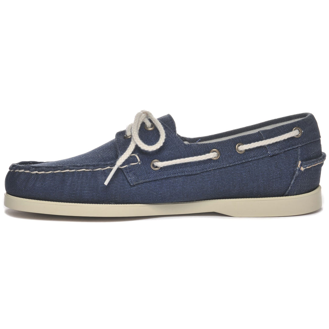 Docksides Man PORTLAND WASHED CANVAS Mocassin BLUE NAVY Dressed Side (jpg Rgb)		