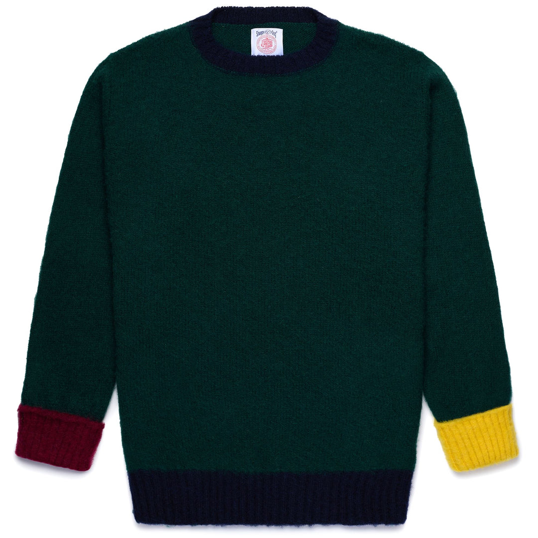 KNITWEAR Unisex SHAGGYDOG STRIPE SWEATER Jumper GREEN-BLUE-YELLOW-BORDEAUX Photo (jpg Rgb)			