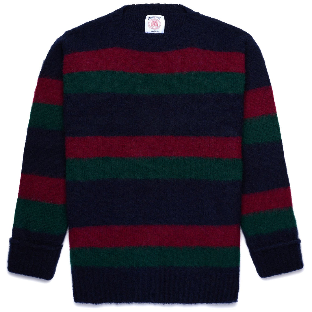 KNITWEAR Unisex SHAGGYDOG STRIPE SWEATER Jumper BLUE-BORDEAUX-GREEN Photo (jpg Rgb)			