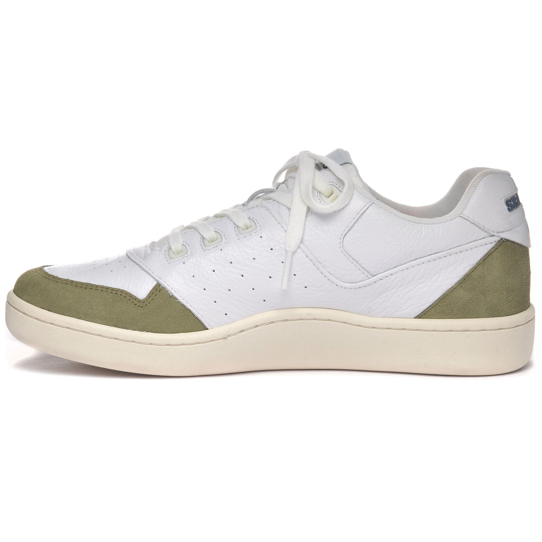 Sneakers Unisex HURRICANE Low Cut WHITE - GREEN MILITARY Dressed Side (jpg Rgb)		