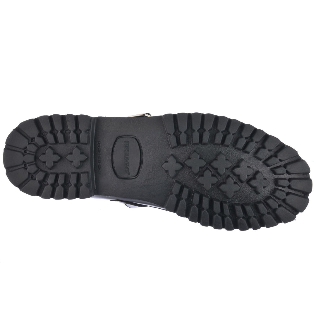 Moc Woman GEORGINA LUG WOMAN Moccasin BLACK Dressed Front (jpg Rgb)	