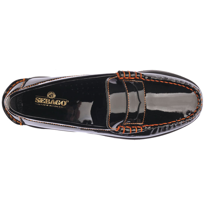 Moc Woman KARA WOMAN Moccasin BLACK - ORANGE Dressed Back (jpg Rgb)		