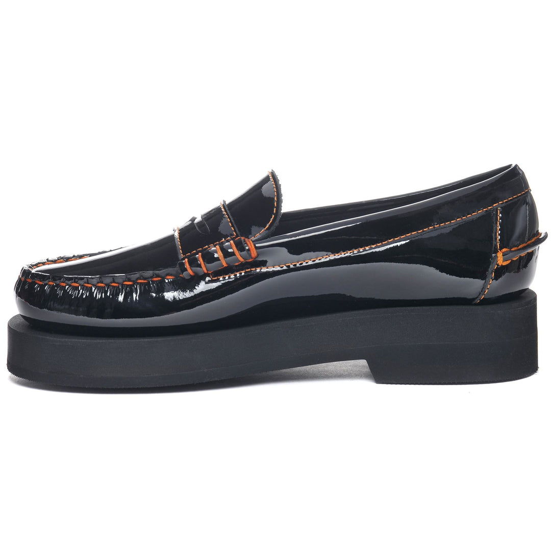 Moc Woman KARA WOMAN Moccasin BLACK - ORANGE Dressed Side (jpg Rgb)		