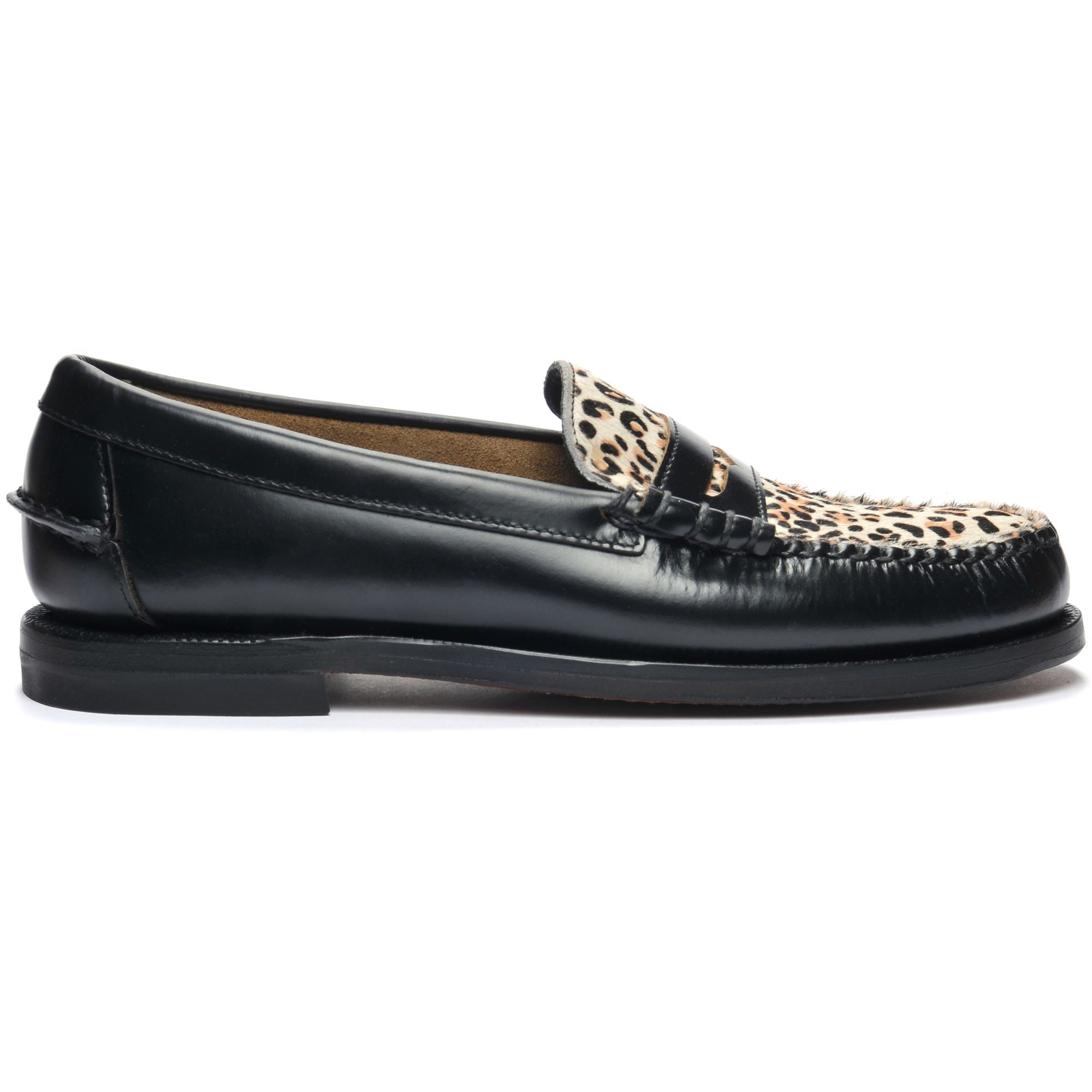 Sebago Dan deals Lug Vamp Wild Black Cheetah Loafer Shoes